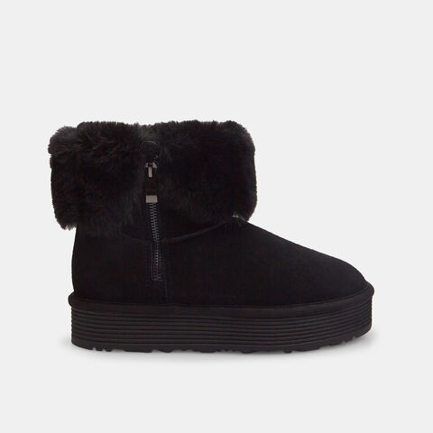 Botines de mujer de invierno con pelo, Negro Botines de mujer de invierno con pelo, Negro